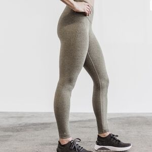 Nobull Womens Leggings 7/8 Inseam Space Dye Beige Black Workout Gym Large